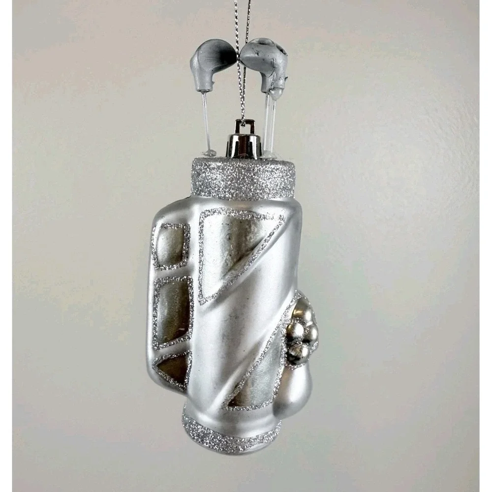 Golf Bag & Clubs Christmas Ornament Silver 5